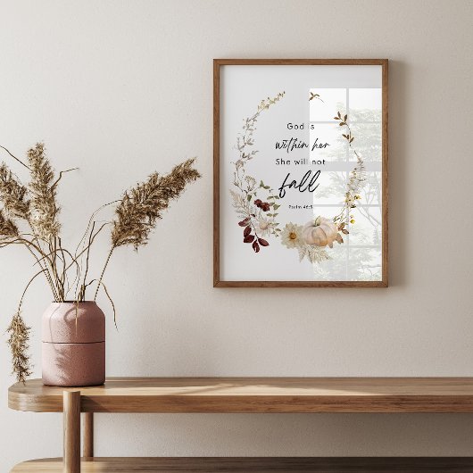 Psalm 46:5 Scripture Poster – God Is Within Her