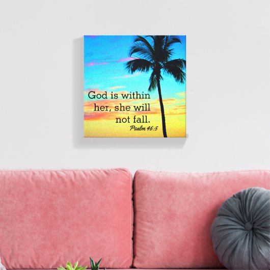 Psalm 46:5 überzogene Canvas Leinwanddruck (Insitu (Wohnzimmer))