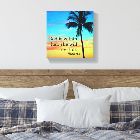 Psalm 46:5 überzogene Canvas Leinwanddruck (Insitu (Schlafzimmer))
