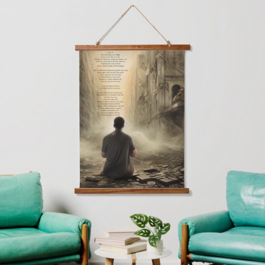 Psalm 46, Gebet inmitten der Zerstörung Wandteppich Mit Holzrahmen (Wohnzimmer)