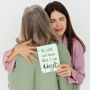 Psalm 46 sei noch Motivierend grüne Blüte Karte