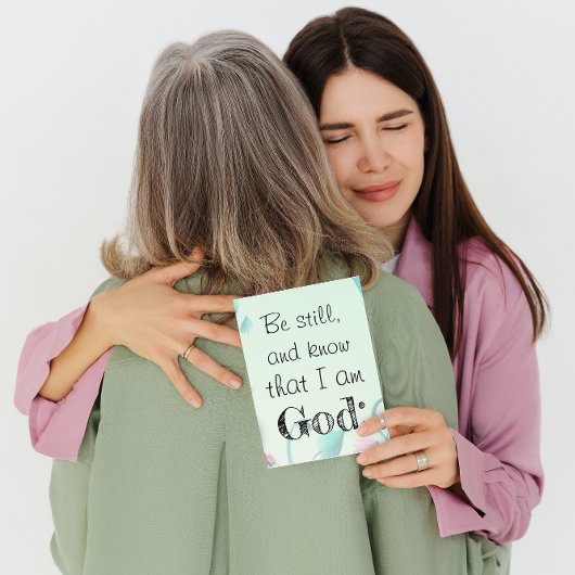 Psalm 46 sei noch Motivierend grüne Blüte Karte