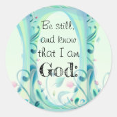 Psalm 46 Sei noch rosa, floral Runder Aufkleber (Vorderseite)