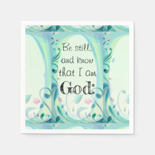 Psalm 46 Sei noch rosa, floral Serviette