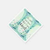 Psalm 46 Sei noch rosa, floral Serviette (Ecke)