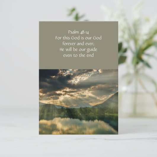 Psalm 48:14 Gedenkstätte für Bibelschrift Christli Einladung (Stehend Vorderseite)