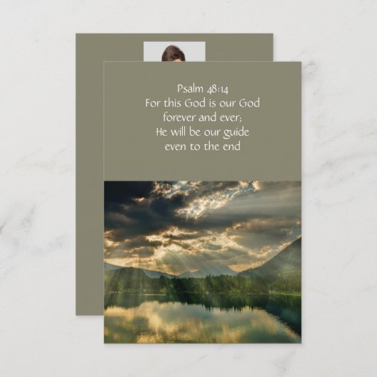 Psalm 48:14 Gedenkstätte für Bibelschrift Christli Einladung (Vorne/Hinten)