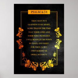 Psalm 4:7-8 Bibelverse Poster