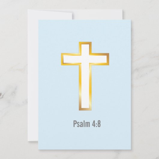 Psalm 4:8 Bibel Verse mit Cross Card Gold Foil (Vorderseite)