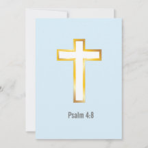 Psalm 4:8 Bibel Verse mit Cross Card Gold Foil