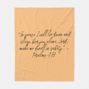 Psalm 4:8 Christliche Down & Sleep Bible Verse Fleecedecke