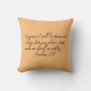 Psalm 4:8 Christliche Down & Sleep Bible Verse Kissen
