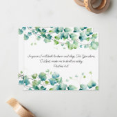 Psalm 4:8 English Burmese Ivy White Note Card Mitteilungskarte (Vorderseite/Rückseite Beispiel)