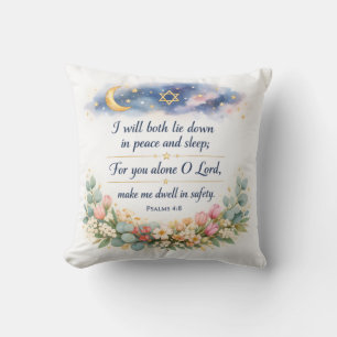 Psalm 4:8 Ermutigender Bibelvers, Friedlicher Schl Kissen