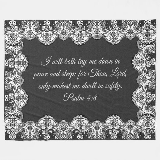 Psalm 4:8 Fleecedecke (Vorderseite (Horizontal))