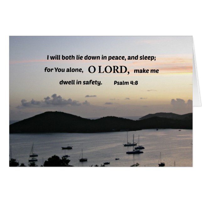Psalm 4:8 Ich werde beide in Frieden liegen.... (Vorderseite (Horizontal))