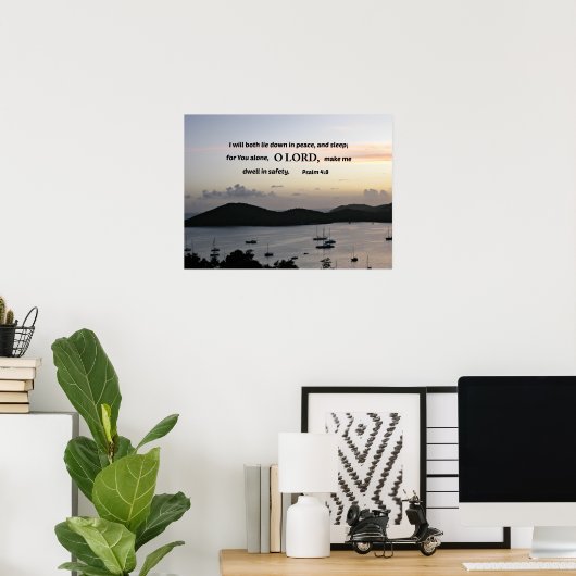 Psalm 4:8 Ich werde beide in Frieden liegen.... Poster (Heimbüro)