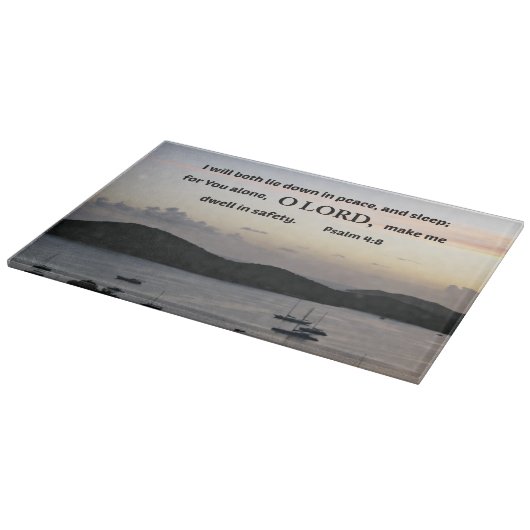 Psalm 4:8 Ich werde beide in Frieden liegen.... Schneidebrett (Ecke)