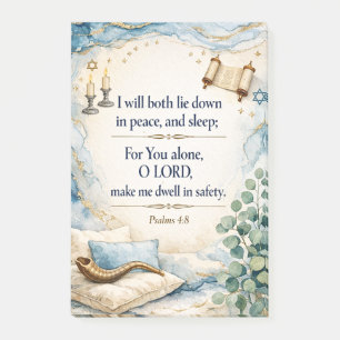 Psalm 4:8 - Ich werde mich hinlegen Post-it Klebezettel