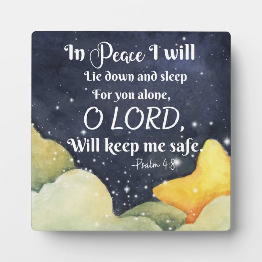 Psalm 4:8 in Frieden Fotoplatte (Vorderseite)