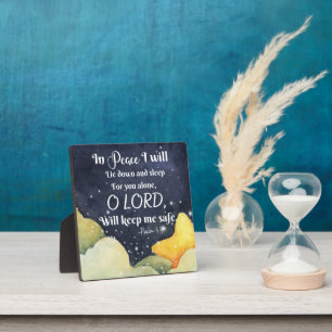 Psalm 4:8 in Frieden Fotoplatte