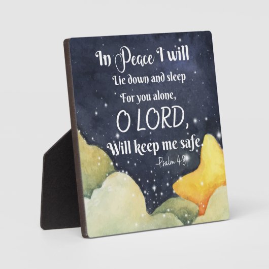 Psalm 4:8 in Frieden Fotoplatte (Vorderseite)