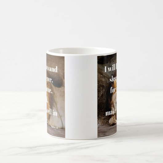 Psalm 4:8 Kalming Bible Verse Christlich Kaffeetasse (Mittel)