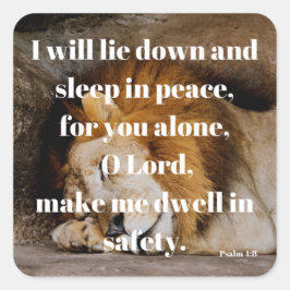 Psalm 4 Calming Bible Verse Quadratischer Aufkleber