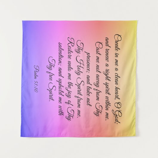 Psalm 51:10-12 wandteppich (Vorderseite (Horizontal))