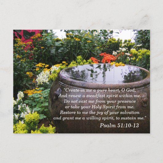 Psalm 51 10-13 Scripture Memory Card Postkarte (Vorderseite)