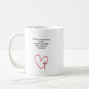 Psalm 51:10 Christliches Bibelvers-Tasse Glauben Kaffeetasse