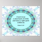 Psalm 51:10 Christliches Poster (Vorne)