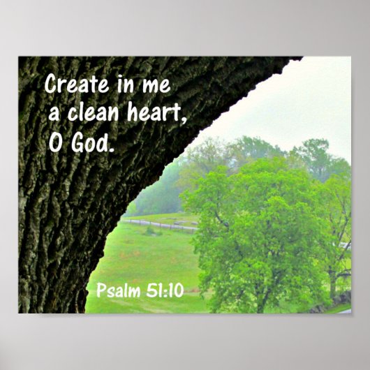 Psalm 51:10 Erstelle in mir ein sauberes Herz Poster (Vorne)