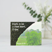 Psalm 51:10 Erstelle in mir ein sauberes Herz Postkarte (Stehend Vorderseite)