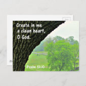 Psalm 51:10 Erstelle in mir ein sauberes Herz Postkarte (Vorne/Hinten)