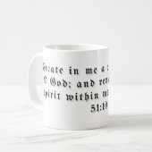 Psalm 51:10 Geschenktasse Kaffeetasse (Vorderseite Links)