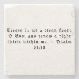 Psalm 51:10 Geschenkuntersetzer Steinuntersetzer