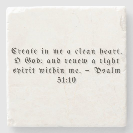 Psalm 51:10 Geschenkuntersetzer Steinuntersetzer (Vorderseite)