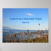 Psalm 51:10 Gestalten Sie in mir ein sauberes Herz Poster (Vorne)