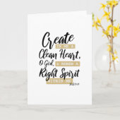 Psalm 51:10 Jesus Christian Bible Verse Karte (Gelbe Blume)