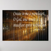 Psalm 51:10 Kreieren Sie in mir ein reines Herz Poster (Vorne)