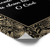 Psalm 51 Custom Bläserblass Gold Schwarzes Badezim Poster (Ecke)