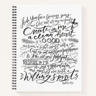 Psalm 51 Spiral-Notebook Notizblock
