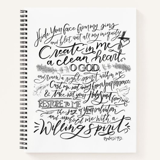 Psalm 51 Spiral-Notebook Notizblock (Vorderseite)