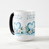 "Psalm 51 Watercolor Heart Wedding Gift Tasse (Vorderseite Links)