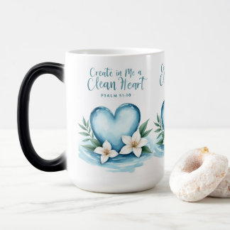"Psalm 51 Watercolor Heart Wedding Gift Tasse