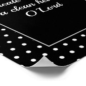 Psalm 51 White Polka Dot Christliches Badezimmer Poster (Ecke)
