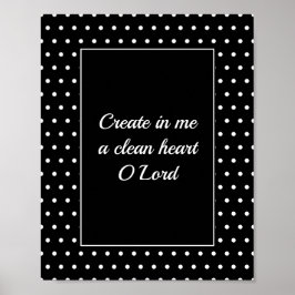 Psalm 51 White Polka Dot Christliches Badezimmer Poster