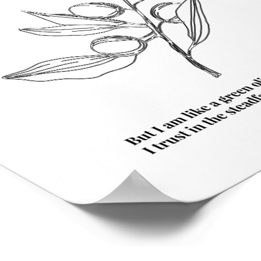 Psalm 52:8 poster (Ecke)