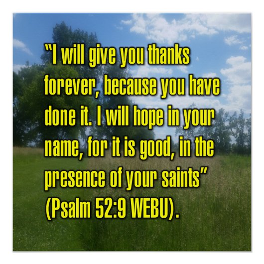 Psalm 52:9 WEBU Poster (Vorderseite)